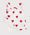 Abito body per bebè in cotone biologico con motivo a cuore bianco MARSHMALLOW/rosso TERKUIT