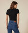 T-shirt Iconica a maniche corte a coste tinta unita donna nero BLACK
