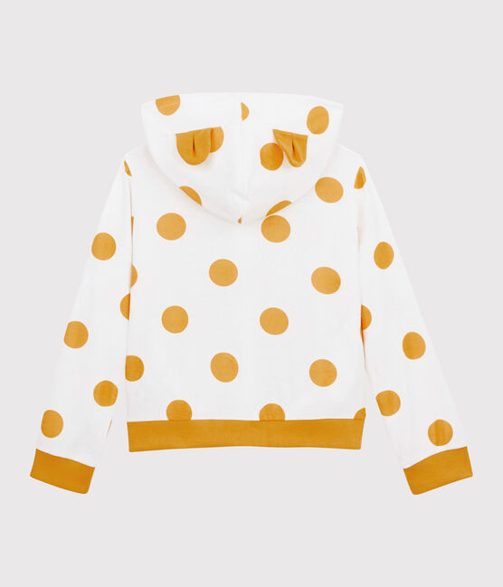 Felpa con cappuccio bambina bianco MARSHMALLOW/giallo BOUDOR