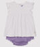 Completo due pezzi bebè femmina viola REAL/bianco MARSHMALLOW
