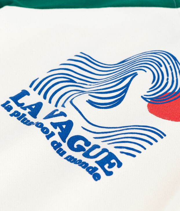 Felpa in cotone stampato bambino ecru/multicolore