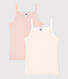 Confezione da 2 canottiere bambino con spalline in cotone a fiori