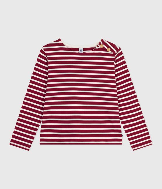 Marinière donna in cotone rosso AMARANTE/ MILK