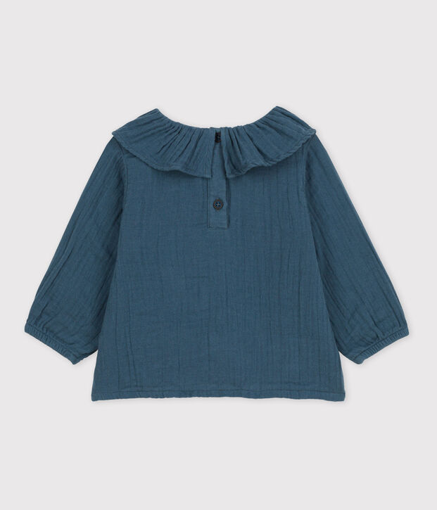 Blusa a maniche lunghe in garza di cotone per neonati grigio