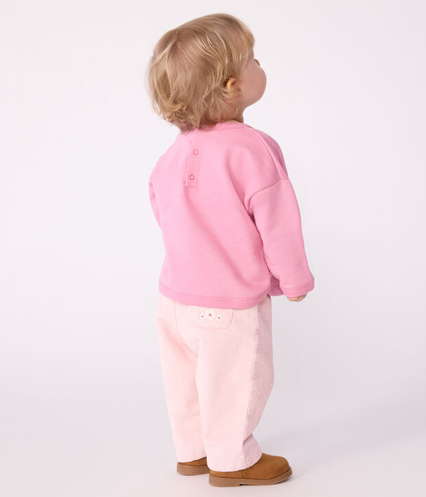 Felpa in cotone con motivo vintage Petit Bateau neonata rosa