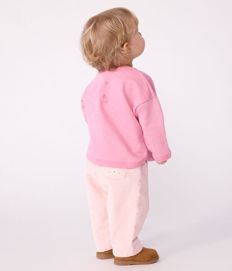 Felpa in cotone con motivo vintage Petit Bateau neonata rosa