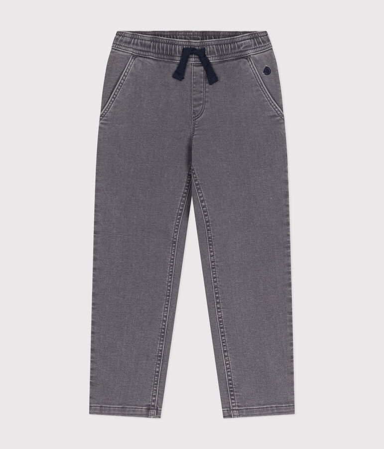 Pantalone bambino in denim taglio regular grigio