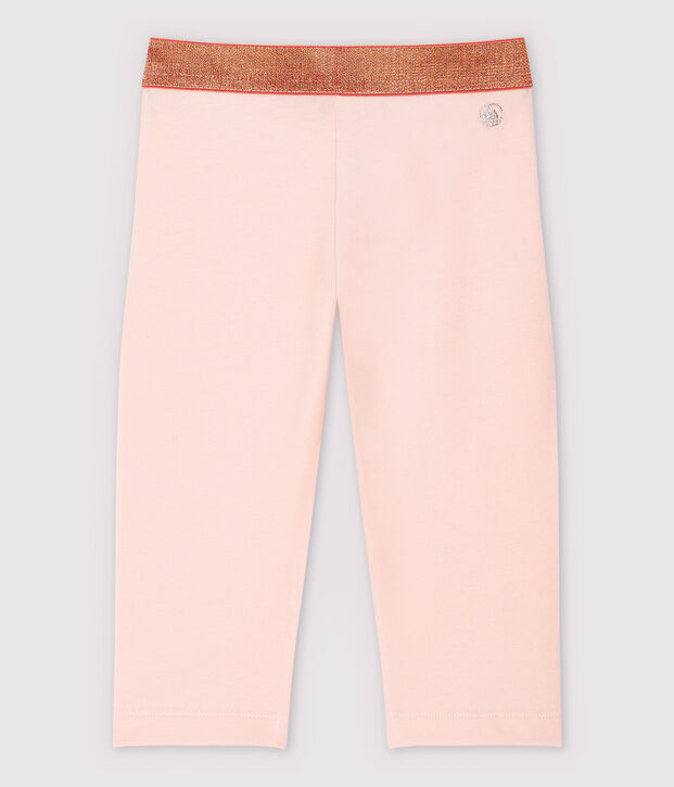 Leggings corti in jersey lycra bambina rosa
