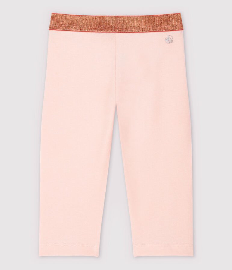 Leggings corti in jersey lycra bambina rosa