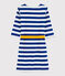 Abito a righe maniche lunghe Donna blu SURF/bianco MARSHMALLOW