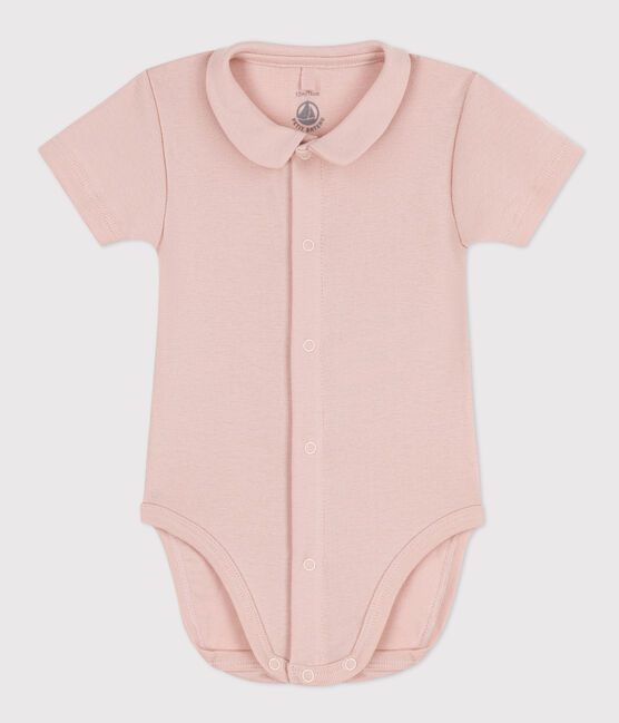 Body bebè a manica corta con colletto in cotone rosa SALINE