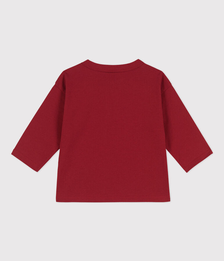 T-shirt maniche lunghe beb&egrave; in cotone rosso