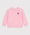 Felpa in cotone tinta unita bambina rosa