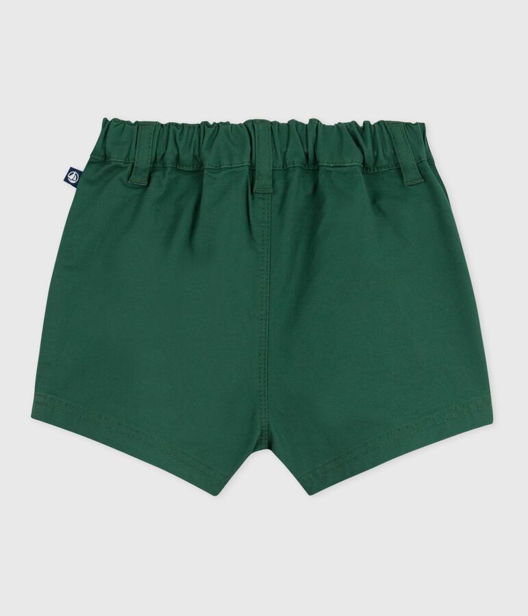 Shorts in serge di cotone tinta unita neonato verde