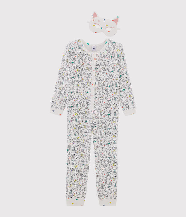 Tutina lunga da bambina bianco/multicolore