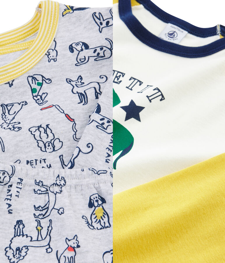 Duo pigiami bambino a costine multicolore