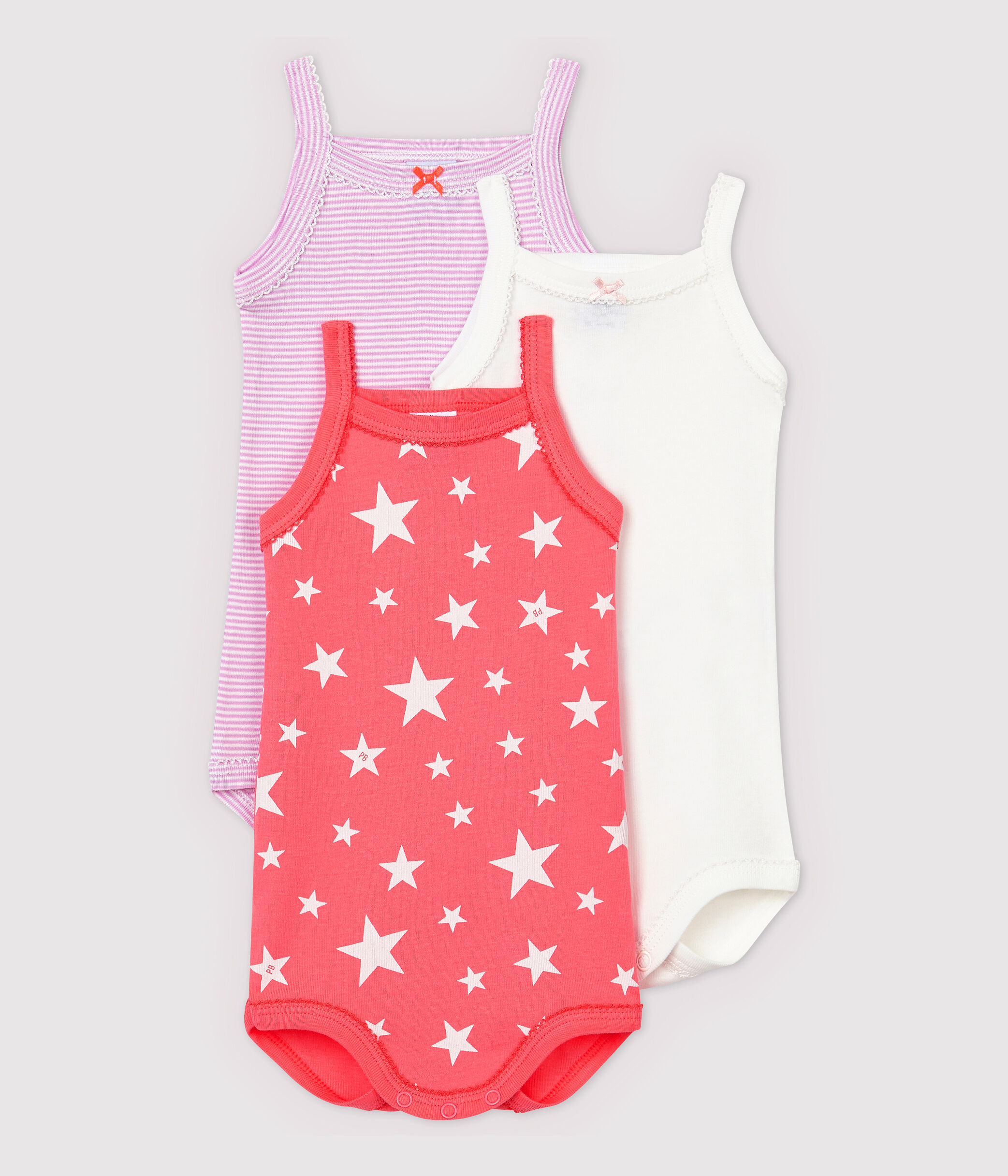 Confezione da 3 body con spalline bimba variante 1 | Petit Bateau