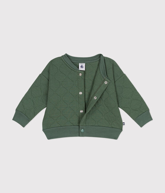 Cappotto teddy in tubique trapuntato bebè verde CROCO