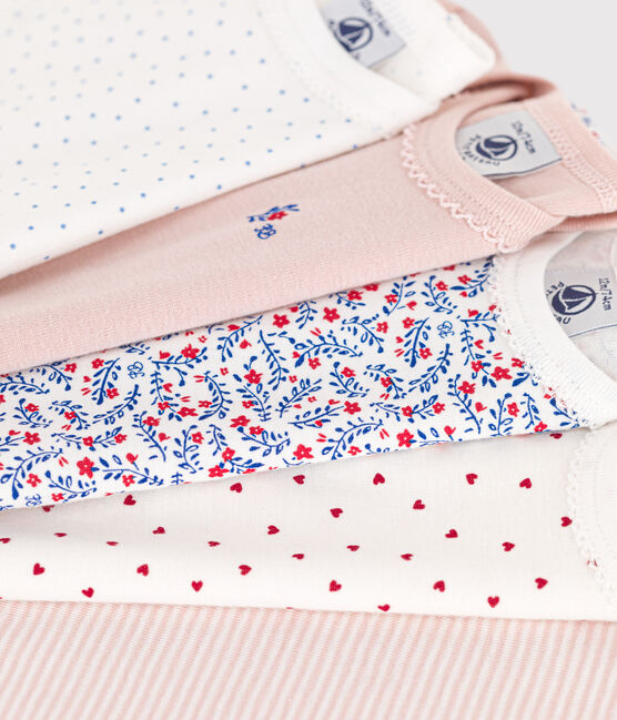 Confezione da 5 body manica corta a fiori in cotone variante 1