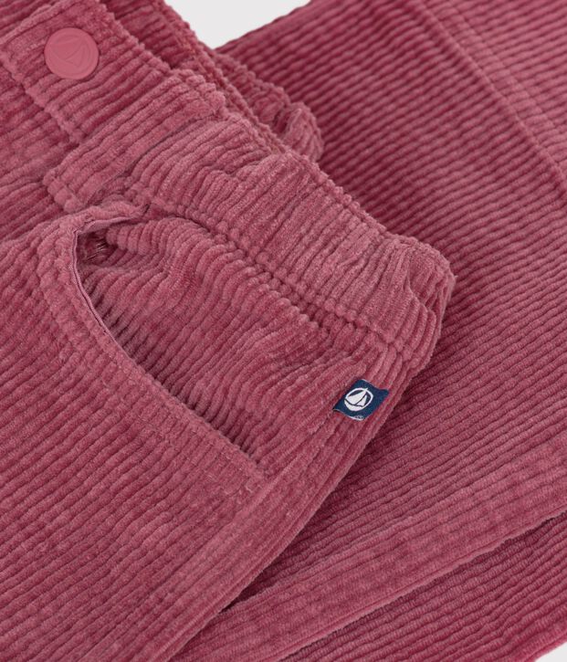 Pantaloni a gamba ampia in velluto bambino rosa