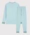 Pigiama a righe blu unisex a costine blu TIKI/bianco MARSHMALLOW