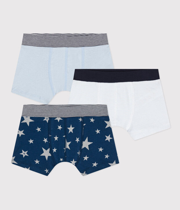 Confezione da 3 boxer bambino in cotone motivo stella multicolore