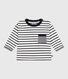 T-shirt a maniche lunghe in cotone a righe neonato