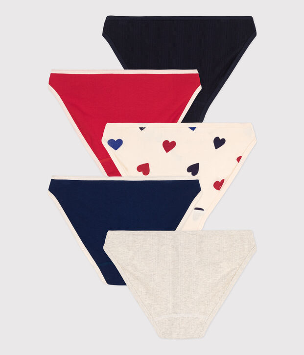 Confezione da 5 slip in cotone donna multicolore