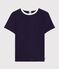 T-shirt a maniche corte in cotone tinta unita donna blu