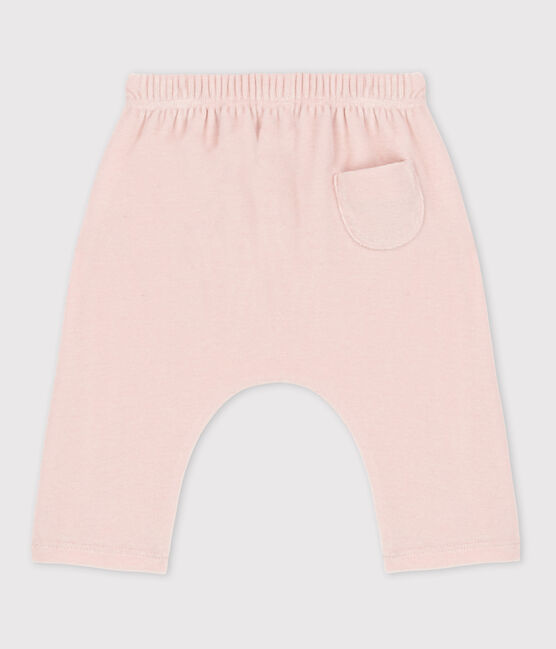 Pantalone bebè in velluto  di cotone rosa SALINE