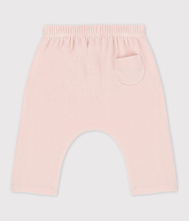 Pantalone beb&egrave; in velluto  di cotone rosa