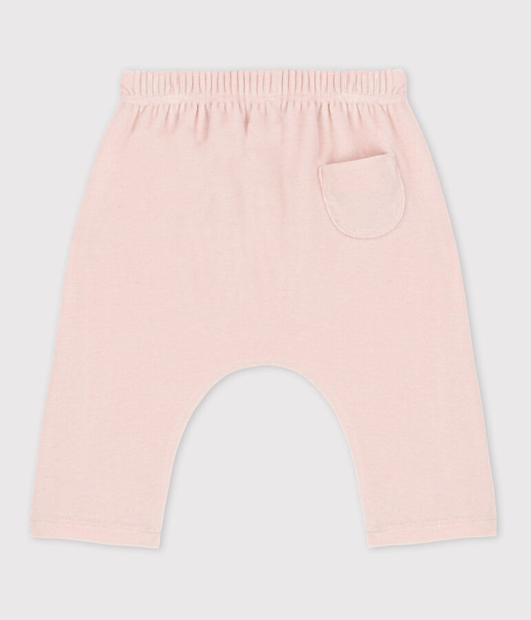 Pantalone beb&egrave; in velluto  di cotone rosa