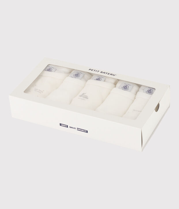 Confezione da 5 body a maniche corte in cotone motivo conigli multicolore