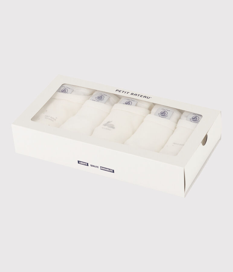 Confezione da 5 body a maniche corte in cotone motivo conigli multicolore