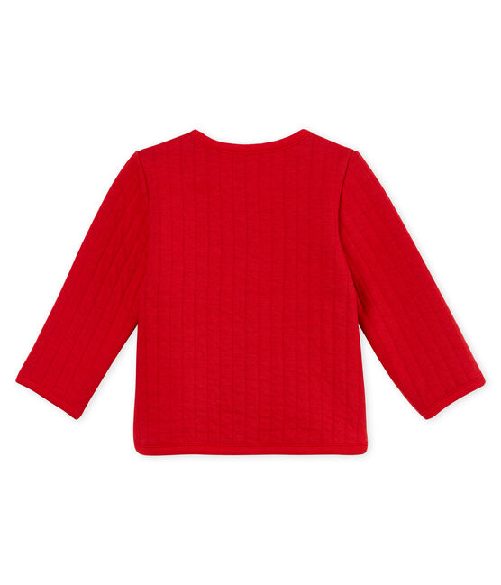 Cardigan in tubique trapuntato neonata rosso TERKUIT