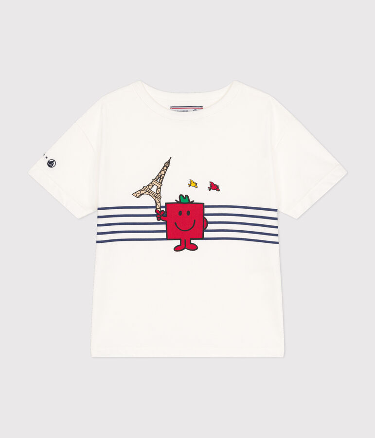 T-shirt Monsieur Madame in cotone bambino bianco