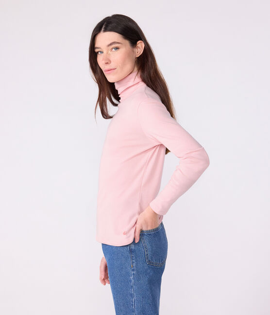Dolcevita iconico in cotone donna rosa JOLI