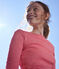 T-shirt L'ICONIQUE girocollo in cotone da donna rosso CORRIDA/bianco MARSHMALLOW