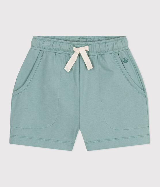 Shorts in cotone tinta unita bambina verde PAUL
