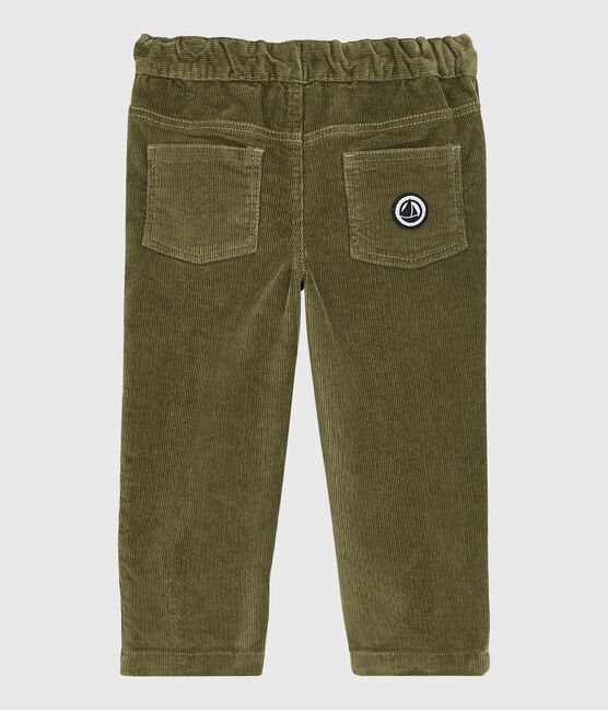 Pantalone in velluto bebè. verde MILITARY