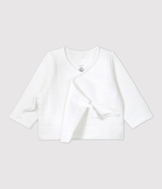 Cardigan bebè trapuntato in cotone biologico bianco MARSHMALLOW