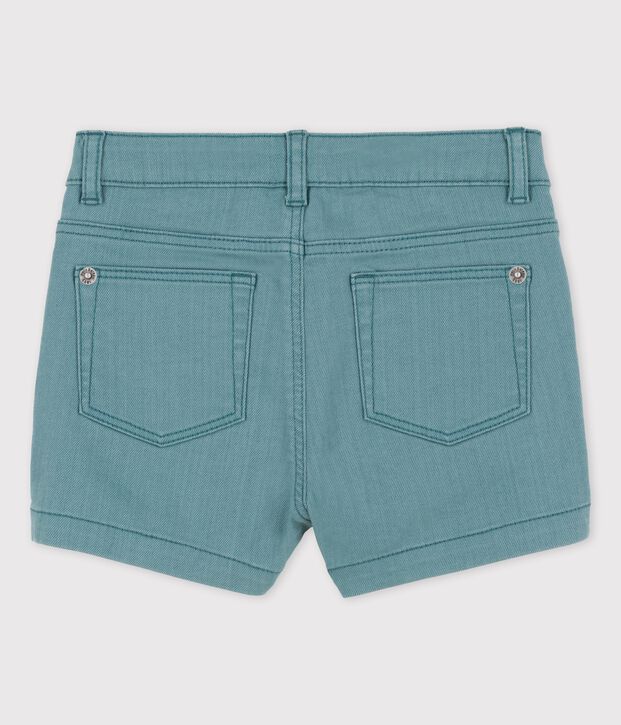 Short in denim bambina verde