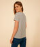 T-shirt REGULAR girocollo in cotone rigato donna bianco AVALANCHE/blu SMOKING