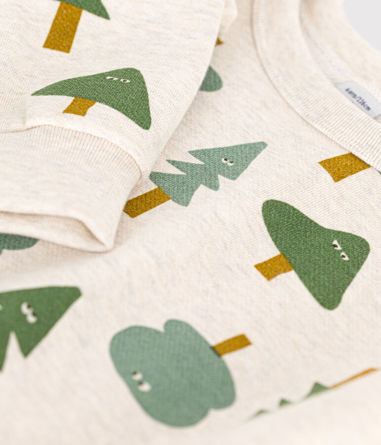 Maglia in tessuto felpato bambino beige/multicolore