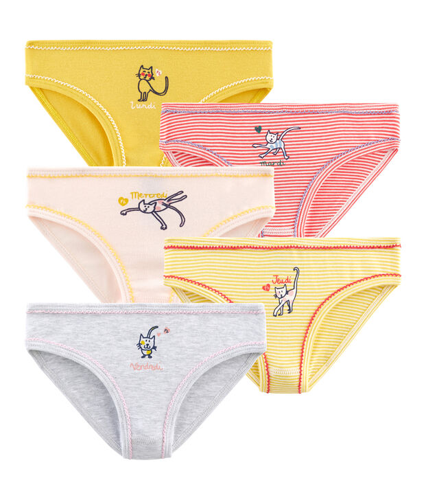 Confezione da 5 slip bambina multicolore