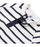 Coordinato bebé bambino in jersey pesante a righe beige COQUILLE/blu ABYSSE