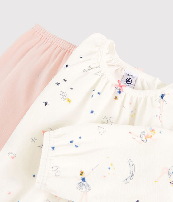 Camicia da notte fantasia fatata bambina in ciniglia con leggings bianco MARSHMALLOW/bianco MULTICO