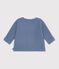 Cardigan in maglia di cotone a punto legaccio tinta unita neonato blu