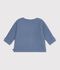 Cardigan in maglia di cotone a punto legaccio tinta unita neonato blu