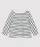 Blusa a manica lunga bebè femmina bianco MARSHMALLOW/blu SMOKING